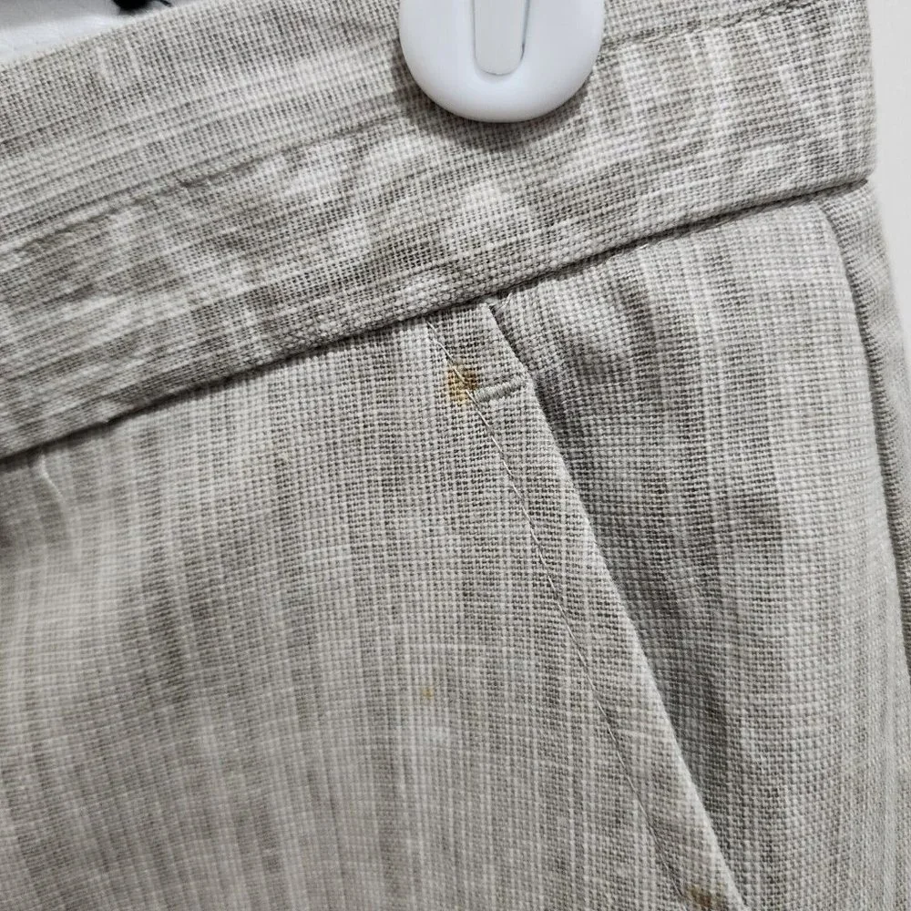 Stacy Adams Gray Linen‎ Blend Straight Leg Dress Pants Size 34W / 32